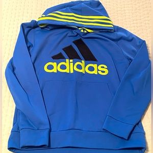 NWOT Boys Adidas Blue/Yellow Hoodie Lg 14/16